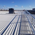 Roof Guard rail with aluminium mesh walkway